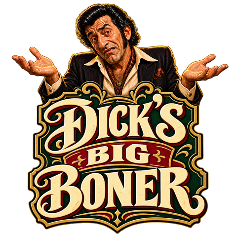 Dick's Big Boner: Dick shrugs with both hands raised